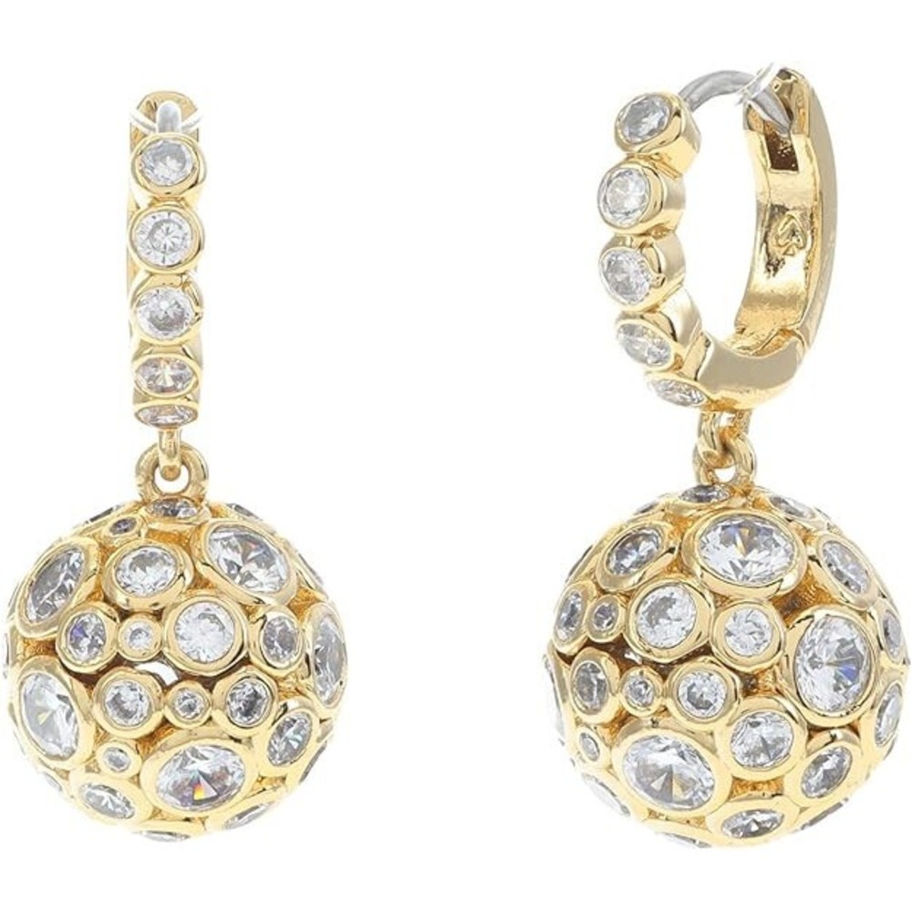 Kate Spade Huggie Hoop Earrings Womens OS Gold NWT Sphere Drop CZ KG844